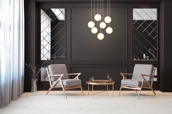 Lampada a sospensione LED Riha E Vetro opalino / Ferro - 7 punti luce