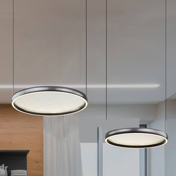 Lampada a sospensione LED Briggs Vetro acrilico / Ferro - Numero di lampadine necessarie: 2