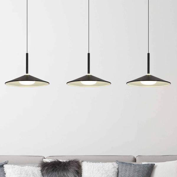 LED-hanglamp Lampone type C ijzer/acrylglas - 1-lichts - zwart