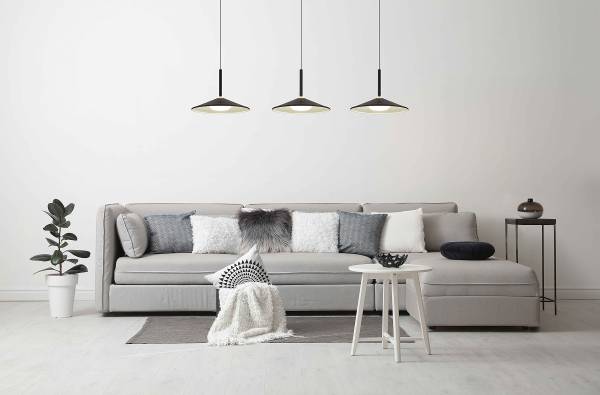 LED-hanglamp Lampone type C ijzer/acrylglas - 1-lichts - zwart