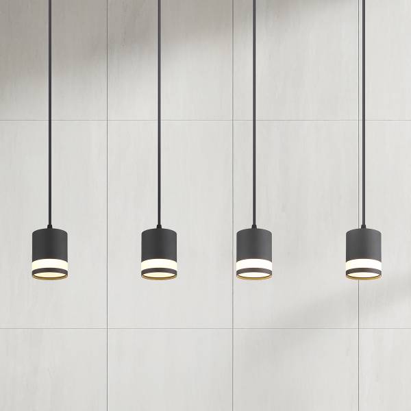 Lampada a sospensione LED Lucero B Vetro acrilico / Ferro - 4 punti luce