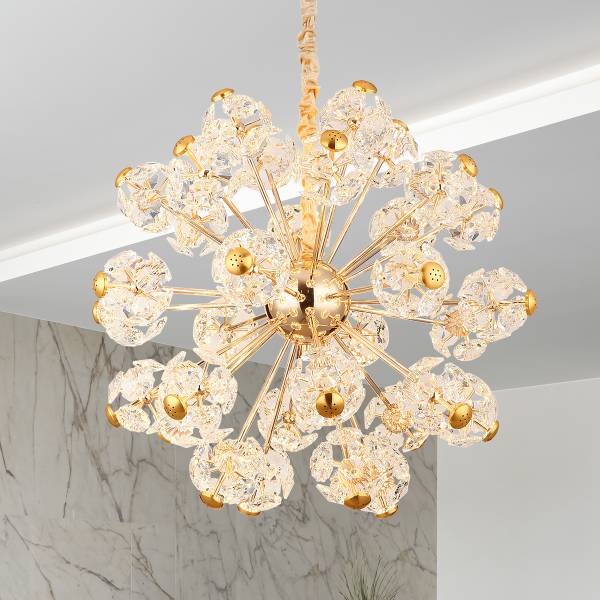 LED-hanglamp Floriella type C kristalglas/ijzer - 1-lichts