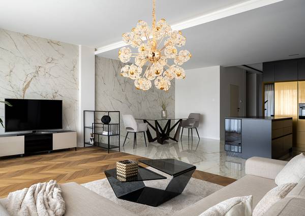 LED-hanglamp Floriella type C kristalglas/ijzer - 1-lichts