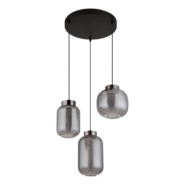 LED-Pendelleuchte Fluoro Typ B Rauchglas / Eisen - 1-flammig