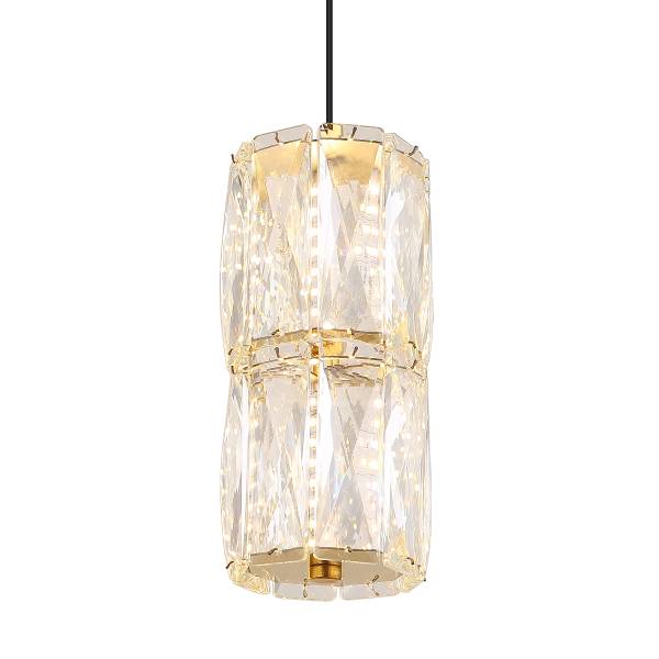 Lampada a sospensione LED Stefanie A Cristallo / Ferro - 1 punto luce