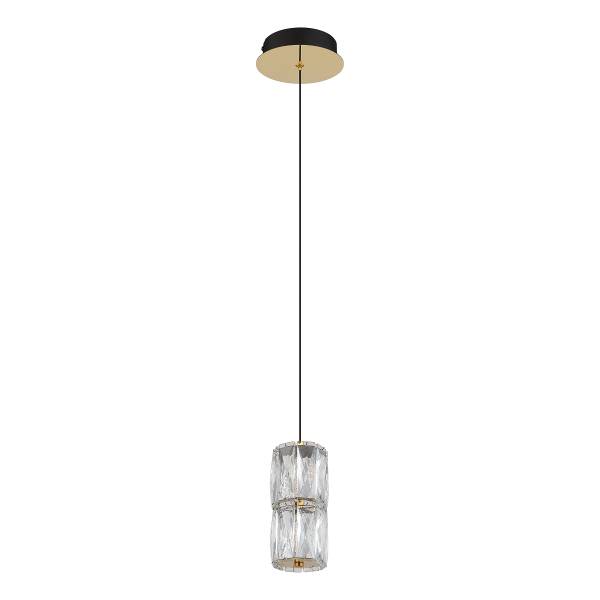 Lampada a sospensione LED Stefanie A Cristallo / Ferro - 1 punto luce