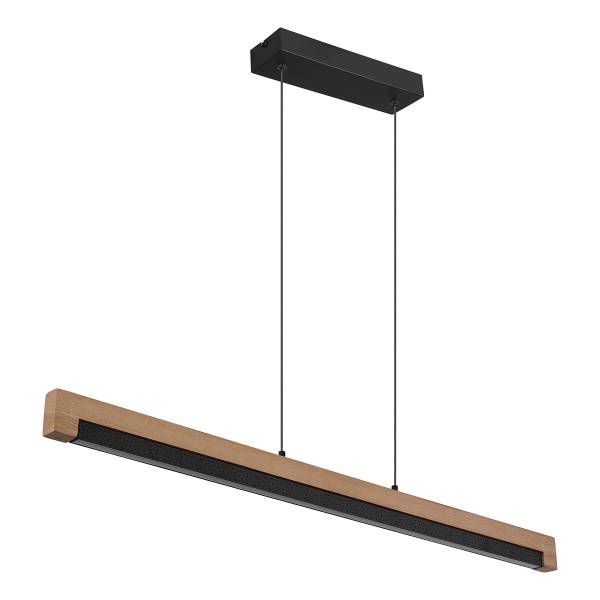 Suspension LED Starla Hévéa massif / Fer - 1 ampoule