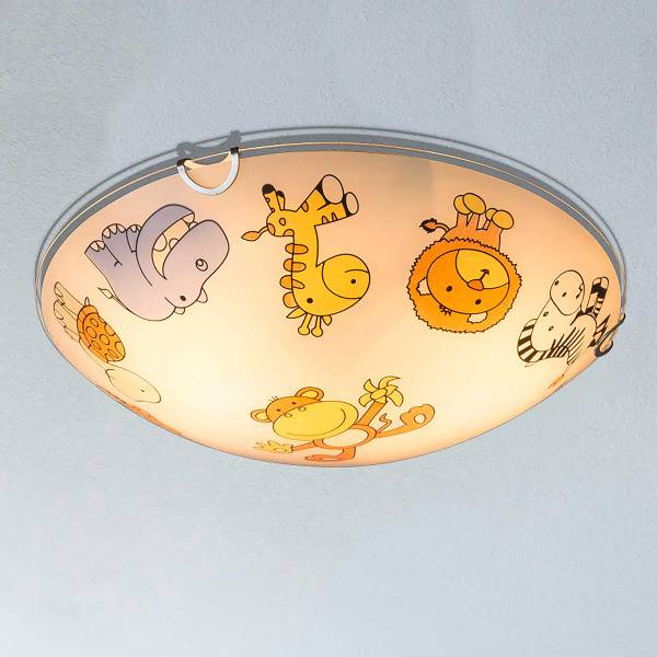 Plafondlamp Kiddy gekleurd glas/ijzer - 2-lichts