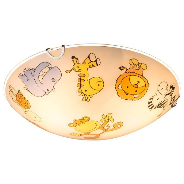 Plafondlamp Kiddy gekleurd glas/ijzer - 2-lichts