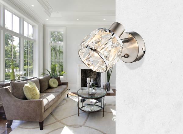 Applique murale Kris Verre cristallin / Fer - 1 ampoule
