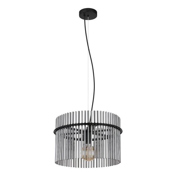 Lampada a sospensione Gorley E Vetro fumè / Ferro - 1 punti luce