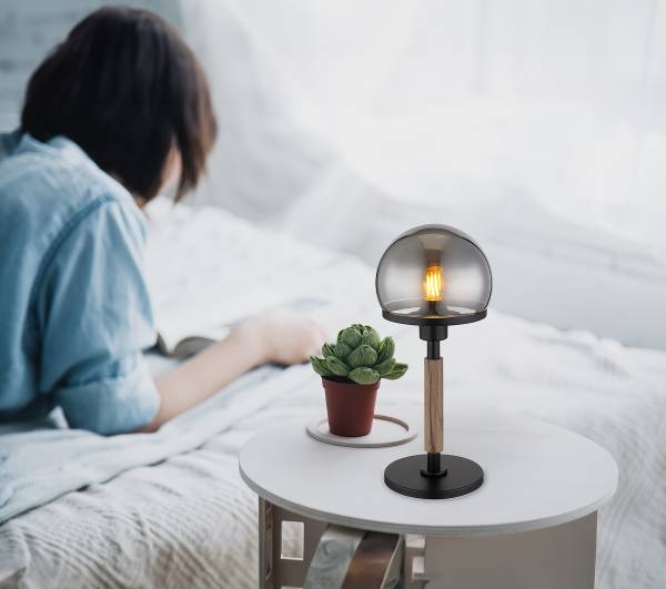 Lampada da tavolo Haku B Vetro fumè / Ferro - 1 punti luce