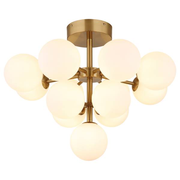 Lampada da soffitto Grappy C Vetro opalino / Ferro - 13 punti luce