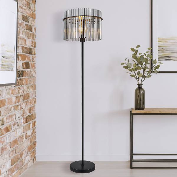 Lampada da terra Gorley B Vetro fumè / Ferro - 1 punti luce