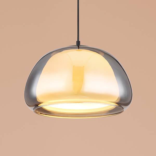 Lampada a sospensione Jella D Vetro fumè / Ferro - 1 punti luce