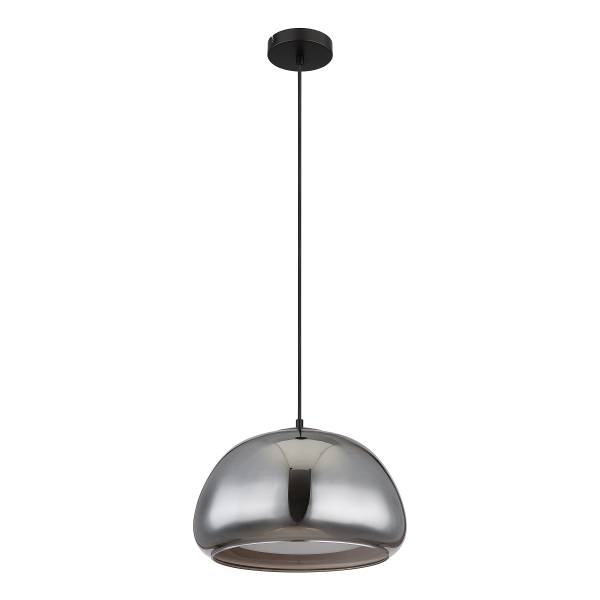 Lampada a sospensione Jella D Vetro fumè / Ferro - 1 punti luce