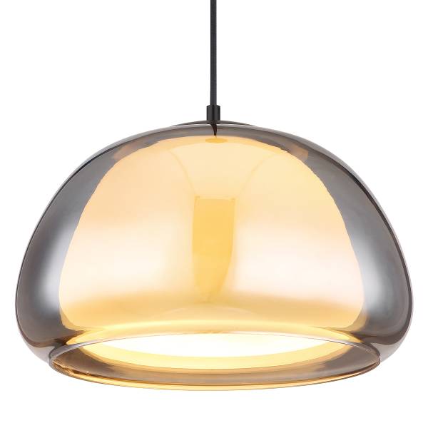 Lampada a sospensione Jella D Vetro fumè / Ferro - 1 punti luce