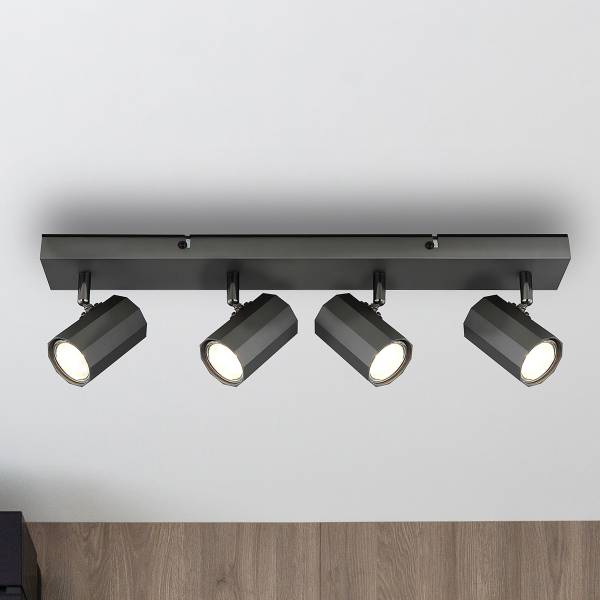 Lampada da soffitto James C Ferro - 4 punti luce - Grigio