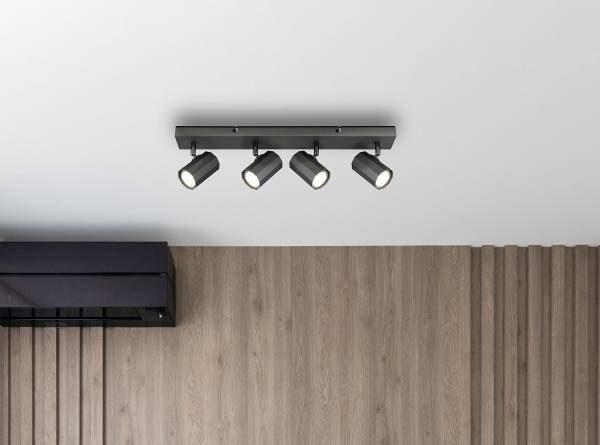 Lampada da soffitto James C Ferro - 4 punti luce - Grigio