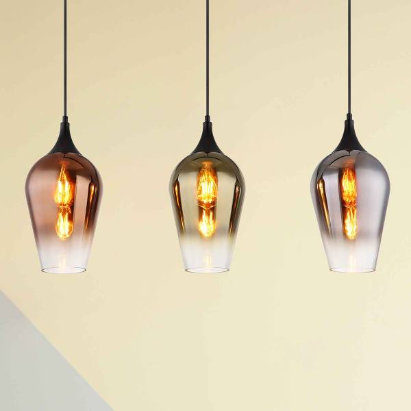 Lampada a sospensione Lavus C Vetro / Ferro - 3 punti luce