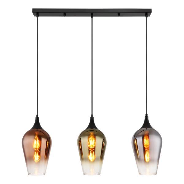 Lampada a sospensione Lavus C Vetro / Ferro - 3 punti luce