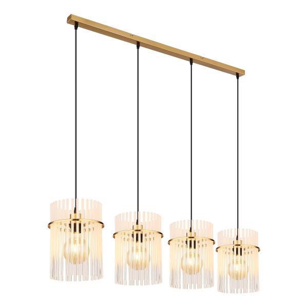 Hanglamp Gorley type C transparant glas/ijzer - 4-lichts - wit