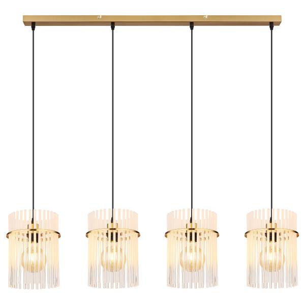 Hanglamp Gorley type C transparant glas/ijzer - 4-lichts - wit