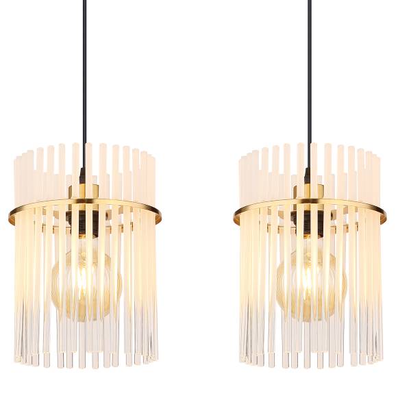 Hanglamp Gorley type C transparant glas/ijzer - 4-lichts - wit