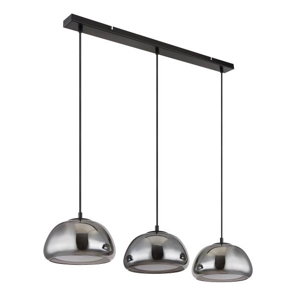 Lampada a sospensione Jella A Vetro fumè / Ferro - 3 punti luce