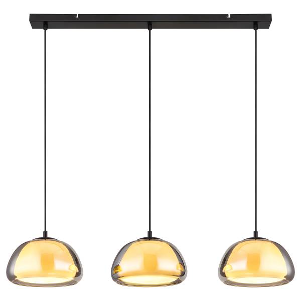 Lampada a sospensione Jella A Vetro fumè / Ferro - 3 punti luce