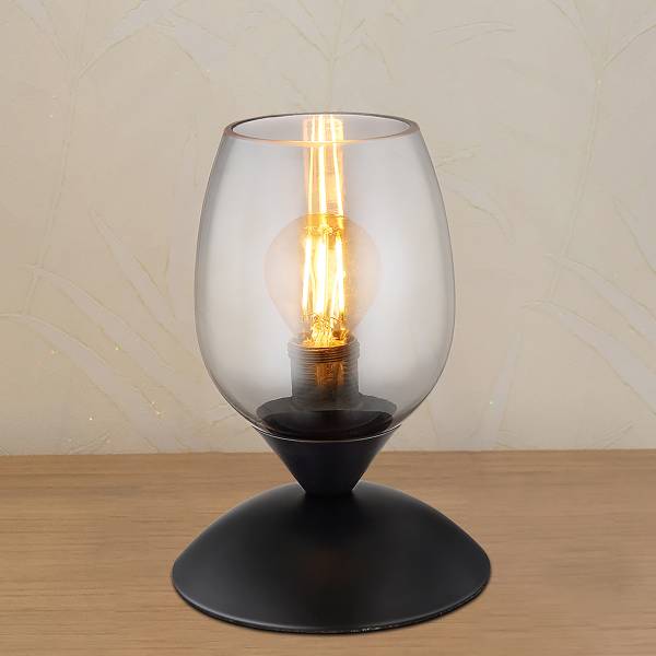 Lampada da tavolo Kuwaita C Vetro fumè / Ferro - 1 punti luce