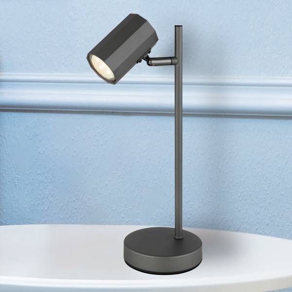 Tischleuchte James Typ A Eisen - 1-flammig - Grau