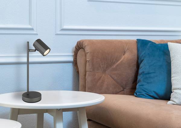 Tischleuchte James Typ A Eisen - 1-flammig - Grau