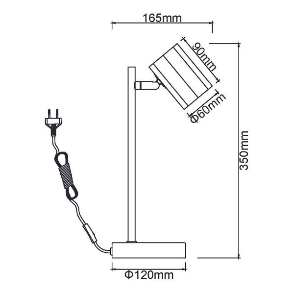 Tischleuchte James Typ A Eisen - 1-flammig - Grau