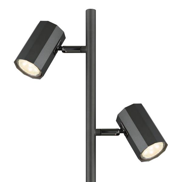 Lampada da terra James A Ferro - 2 punti luce - Grigio