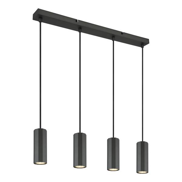 Hanglamp James type B ijzer - 4-lichts - grijs