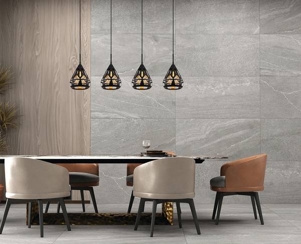 Lampada a sospensione Hassan B Ferro - 4 punti luce