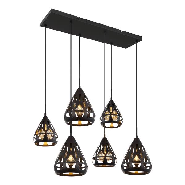 Lampada a sospensione Hassan C Ferro - 6 punti luce