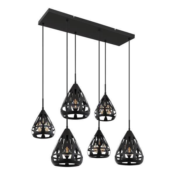 Lampada a sospensione Hassan C Ferro - 6 punti luce