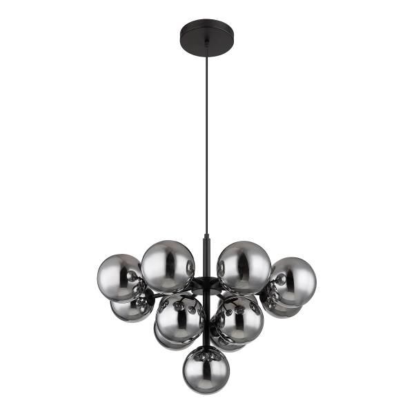 Pendelleuchte Grappy Typ A Rauchglas / Eisen - 13-flammig