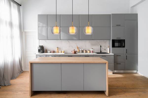 Lampada a sospensione Lampigna Vetro fumè / Ferro - 3 punti luce