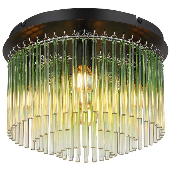 Deckenleuchte Gorley Typ B Farbglas / Eisen - 5-flammig - Grün