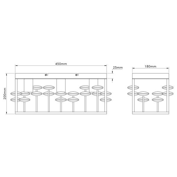 Lampada da soffitto Lisbon Ferro - 3 punti luce