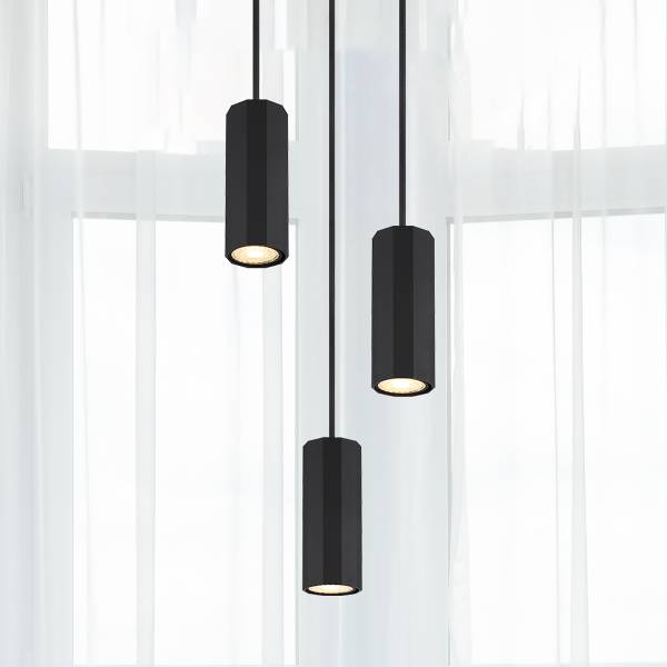 Suspension James - Type A Fer - 3 ampoules - Noir