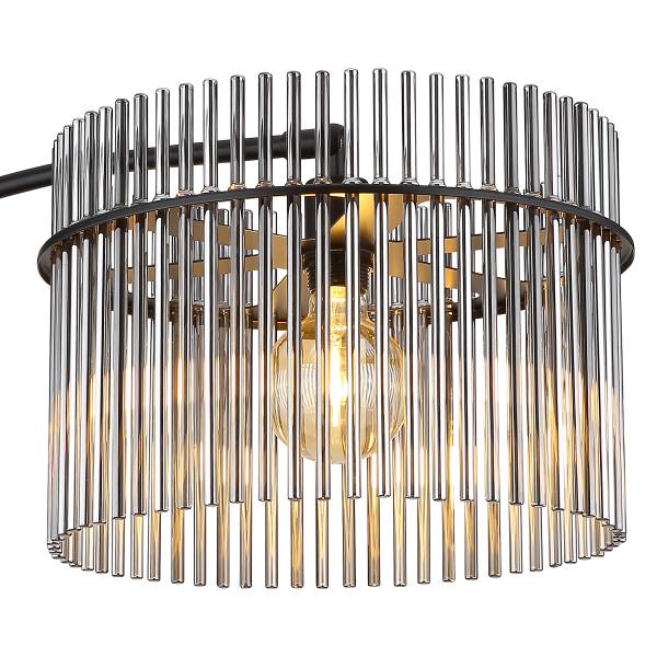 Lampada da terra Gorley C Vetro fumè / Ferro - 1 punti luce
