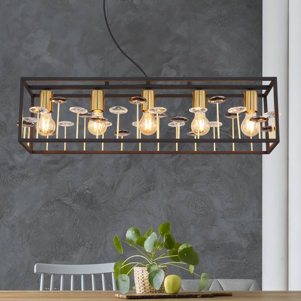 Lampada a sospensione Lisbon B Ferro - 5 punti luce