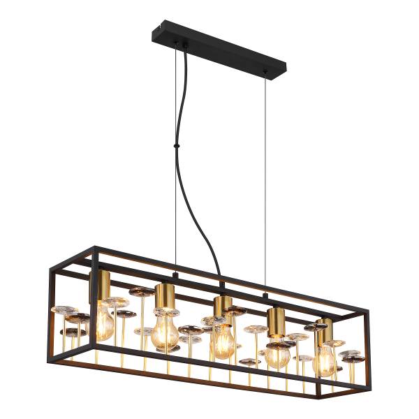 Lampada a sospensione Lisbon B Ferro - 5 punti luce