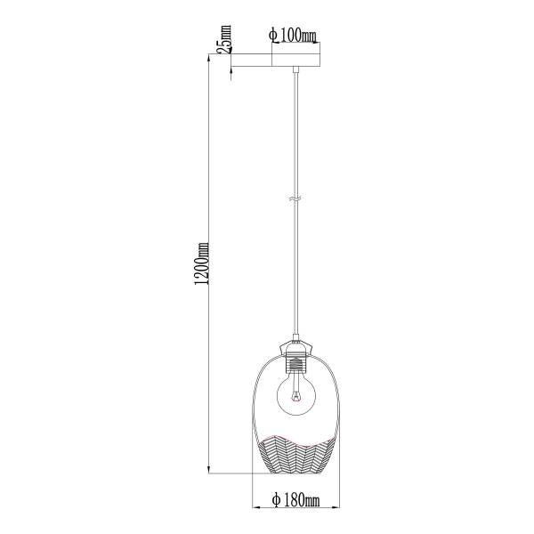 Lampada a sospensione Jessica C Vetro / Ferro - 1 punti luce