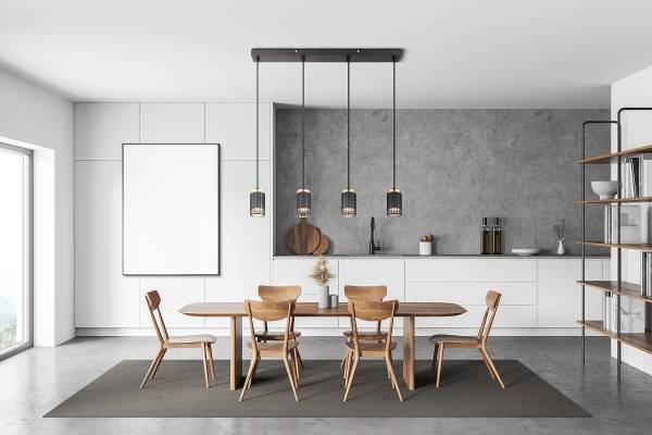 Pendelleuchte Korben Typ B Eisen - 4-flammig - Schwarz