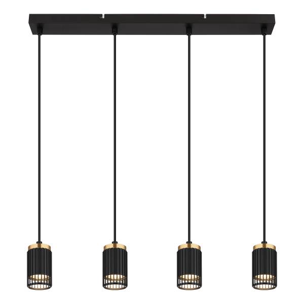 Pendelleuchte Korben Typ B Eisen - 4-flammig - Schwarz